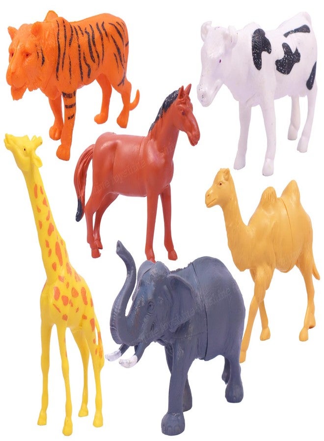 توي شاين مجموعة ألعاب حيوانات سفاري من توي شاين، 6 قطع من مجسمات حيوانات الغابة البرية الواقعية | ألعاب تعليمية للأطفال الصغار من الجنسين - جديد - Image 1